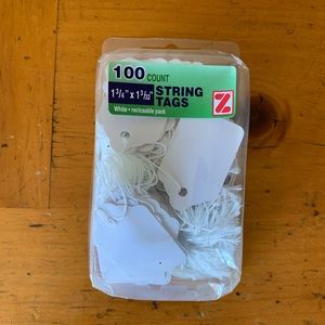 New Z-International 100 Count String Tags 1 3/4” X 1 3/32” For Jewelry, Etc